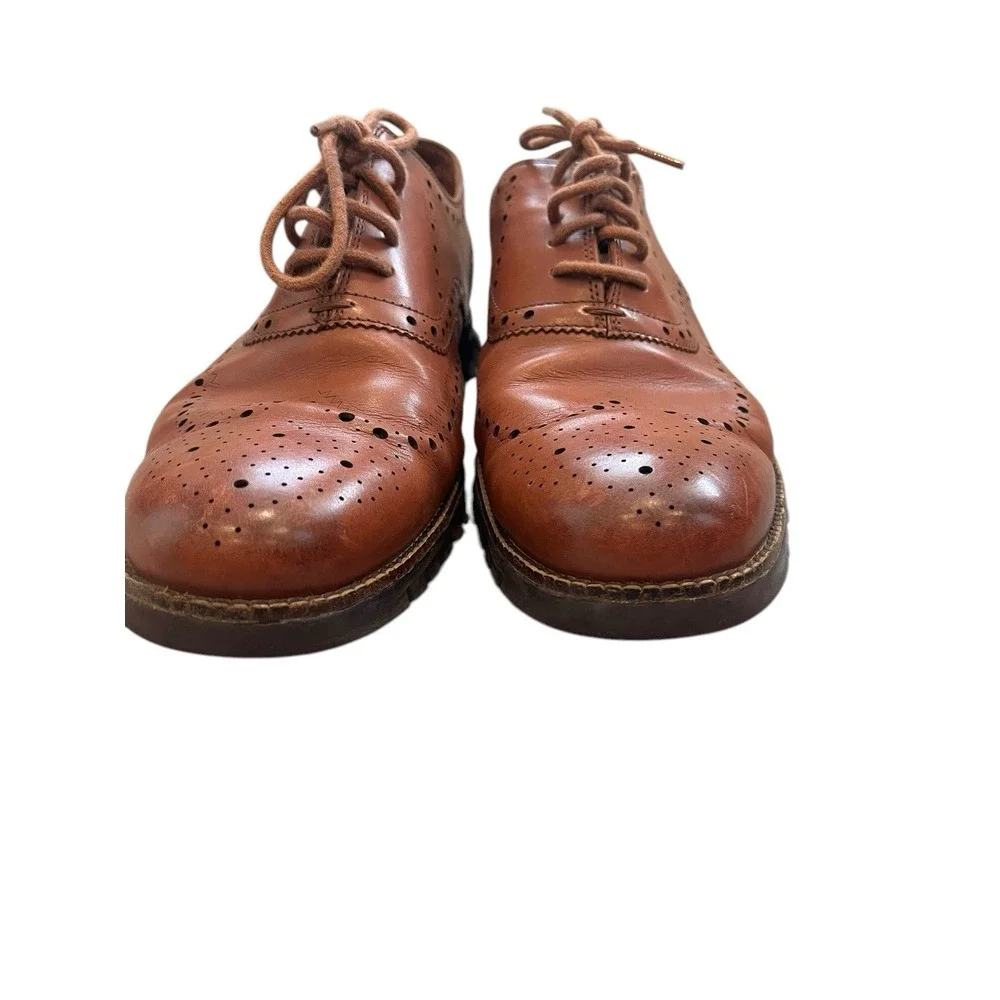 Cole Haan ZeroGrand Brown Leather Wingtip Oxford Lace Up Shoes , Size 11.5W‎